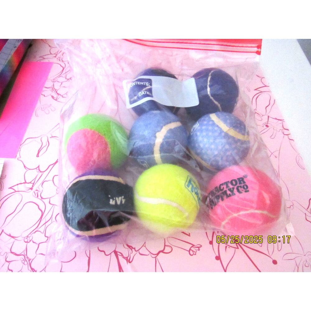 Mixed lot of dog tennis balls
